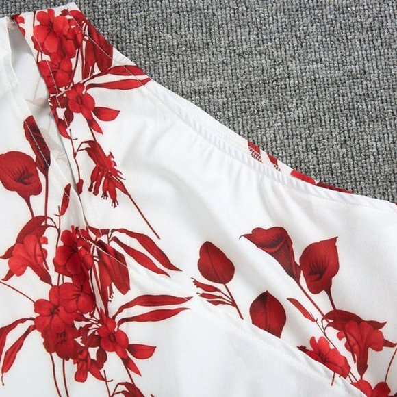 One Shoulder Sexy Floral Dress - Picture 3 of 4